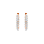 1 ctw Round Lab Grown Diamond Inside Out Floating Hoop Earrings 14K Rose Gold, DE, VS1