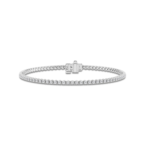 1 ctw Round Lab Grown Diamond Tulip Prong Tennis Bracelet - 6.0 Inches 14K White Gold, DE, VS1