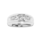Margot 1 ctw Round Lab Grown Diamond Men's Channel Set Wedding Band 14K White Gold, DE, VS1