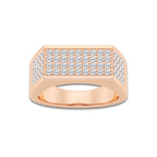 1 1/3 ctw Round Lab Grown Diamond Rectangular Wedding Band 14K Rose Gold, DE, VS1