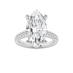 7.46 ctw Marquise Lab-Grown Diamond Hidden Halo Side Stone Engagement Ring in Platinum for Women | Colorless D, VVS1 Clarity, IGI Certified 7.00 ct Center Diamond