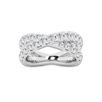 Harmony 2 ctw Round Lab Grown Diamond Crossover Band 14K White Gold, DE, VS1