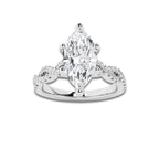 2.25 ctw Marquise Lab-Grown Diamond Twisted Shank Engagement Ring in 14K White Gold for Women | D Color, VVS1 Clarity, IGI Certified 2.00 ct Center Diamond