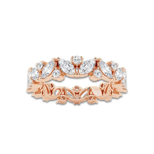 Desiree 2 ctw Marquise Lab Grown Diamond Alternating Eternity Band - 4.4mm Width 14K Rose Gold, DE, VS1
