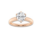 Sierra 1 1/2 ctw Round Lab Grown Diamond Cathedral Six-Prong Solitaire Engagement Ring 14K Rose Gold, D, VVS | 1 1/2 ct Center