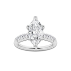 3.54 ctw Marquise Lab-Grown Diamond Side Stone Engagement Ring in Platinum for Women | Colorless D, VVS1 Clarity, IGI Certified 3.00 Ct Center Diamond