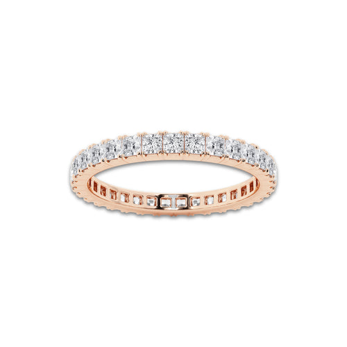 Paula 1 ctw Princess Lab Grown Diamond Eternity Band - 2.2mm Width 14K Rose Gold, DE, VS1