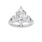 2.62 ctw Marquise Lab-Grown Diamond Side Stone Engagement Ring in Platinum for Women | Colorless D, VVS1 Clarity, IGI Certified 2.00 ct Center Diamond