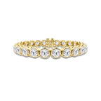 20 ctw Round Lab Grown Diamond Four Prong Tennis Bracelet -6 Inches 14K Yellow Gold, DE, VS1