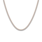 näas 10 ctw Round Lab Grown Diamond Three-Prong Tennis Necklace 14K Rose Gold, DE, VS1