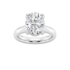 5.00 ctw Oval Lab-Grown Diamond Minimalist Engagement Ring in 14K White Gold for Women | E Color, VS1 Clarity, IGI Certified