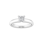 1.00 ctw Princess Lab-Grown Diamond Minimalist Engagement Ring in 14K White Gold for Women | E Color, VS1 Clarity, IGI Certified