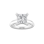 2.00 ctw Princess Lab-Grown Diamond Minimalist Engagement Ring in Platinum for Women | D Color, VVS1 Clarity, IGI Certified
