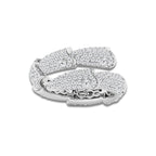 1 1/2 ctw Round Lab Grown Diamond Pave Stacked Bypass Ring Platinum, DE, VS1
