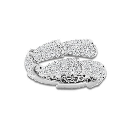1 1/2 ctw Round Lab Grown Diamond Pave Stacked Bypass Ring Platinum, DE, VS1