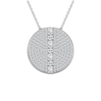 5 2/5 ctw Emerald & Round Lab Grown Diamond 30 mm Disc Pendant 14K White Gold, DE, VS1