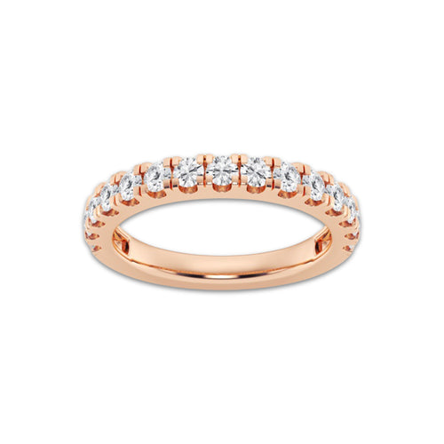 Kamila 3/4 ctw Round Lab Grown Diamond Split Prong Wedding Band 14K Rose Gold, DE, VS1