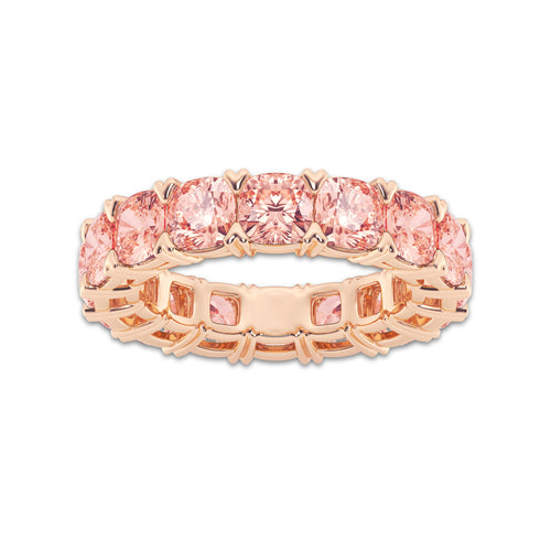 Abby 7 ctw V-Prong Fancy Pink Eternity Band - 4.4mm Width 14K Rose Gold