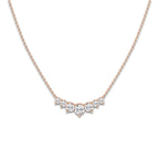 1 1/2 ctw Round Lab Grown Diamond Seven Stone Demi Eternity Necklace 14K Rose Gold, E, VS1 | 1/2 ct Center