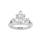 1.48 ctw Pear Lab-Grown Diamond Side Stone Engagement Ring in Platinum for Women | Colorless D, VVS1 Clarity, IGI Certified 1.00 ct Center Diamond