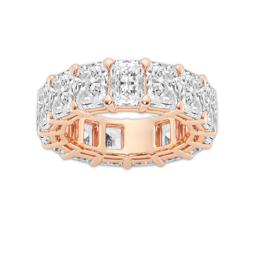 Belen 10 ctw Radiant Lab Grown Diamond Eternity Band 14K Rose Gold, DE, VS1