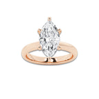 3.00 ctw Marquise Lab-Grown Diamond Minimalist Engagement Ring in 14K Rose Gold for Women | E Color, VS1 Clarity, IGI Certified