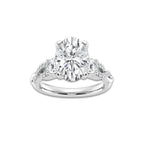 7.61 ctw Oval Lab-Grown Diamond Side Stone Engagement Ring in Platinum for Women | Colorless D, VVS1 Clarity, IGI Certified 7.00 ct Center Diamond