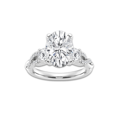 7.61 ctw Oval Lab-Grown Diamond Side Stone Engagement Ring in Platinum for Women | Colorless D, VVS1 Clarity, IGI Certified 7.00 ct Center Diamond