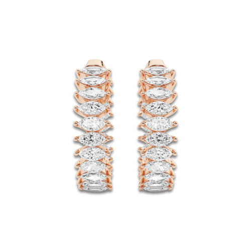 3 ctw Marquise Lab Grown Diamond Inside Out Hoop Earrings 14K Rose Gold, DE, VS1