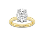 3.00 ctw Oval Lab-Grown Diamond Solitaire Engagement Ring in 14K White Gold And Yellow Gold for Women | Colorless D, VVS1 Clarity, IGI Certified