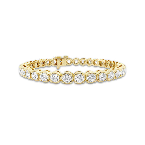 10 ctw Round Lab Grown Diamond Four-Prong Tennis Bracelet - 6.5 Inches 14K Yellow Gold, DE, VS1