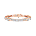 10 ctw Princess Lab Grown Diamond Tennis Bracelet - 7 Inches 14K Rose Gold, DE, VS1