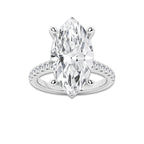 8.46 ctw Marquise Lab-Grown Diamond Hidden Halo Side Stone Engagement Ring in Platinum for Women | Colorless E, VS1 Clarity, IGI Certified 8.00 ct Center Diamond