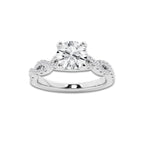 1.25 ctw Round Lab-Grown Diamond Twisted Shank Engagement Ring in Platinum for Women | D Color, VVS1 Clarity, IGI Certified 1.00 ct Center Diamond