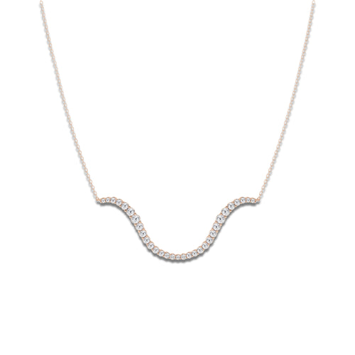 1 1/4 ctw Curve River Necklace 14K Rose Gold, E, VS1