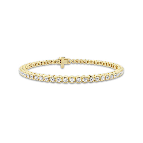 2 ctw Round Lab Grown Diamond Four-Prong Tennis Bracelet - 6.5 Inches 14K Yellow Gold, DE, VS1