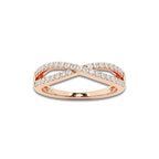 Marley 1/4 ctw Round Lab Grown Diamond Crossover Wedding Band 14K Rose Gold, DE, VS1