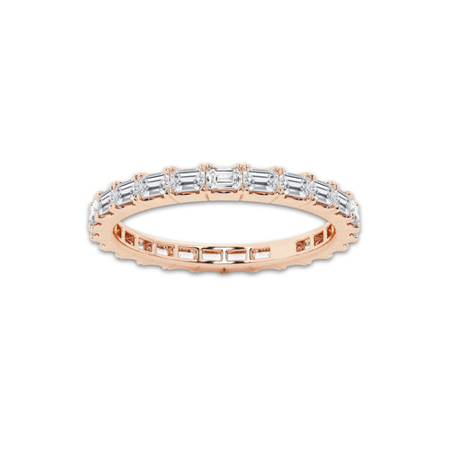 Renata 1 ctw East-West Emerald Lab Grown Diamond Eternity Band - 1.9mm Width 14K Rose Gold, DE, VS1