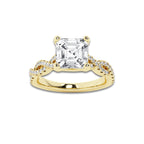 8.29 ctw Asscher Lab-Grown Diamond Twisted Shank Engagement Ring in 14K Yellow Gold for Women | D Color, VVS1 Clarity, IGI Certified 8.00 ct Center Diamond