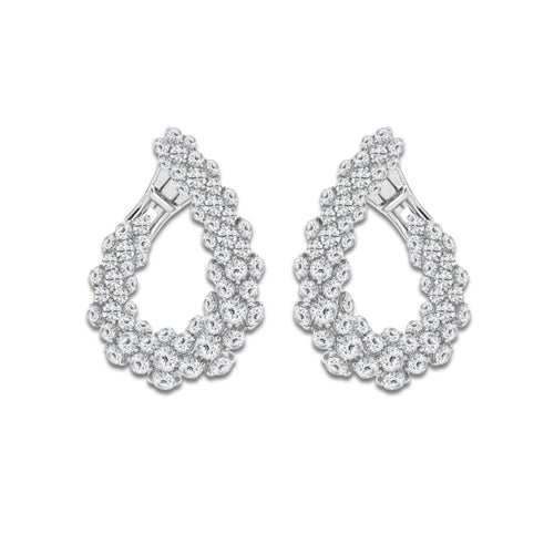 2 7/8 ctw Round Lab Grown Diamond Earrings 18K White Gold, DE, VS1