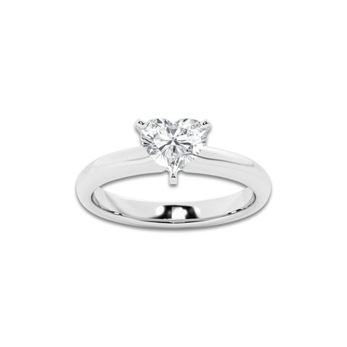 1.00 ctw Heart Lab-Grown Diamond Minimalist Engagement Ring in Platinum for Women | E Color, VS1 Clarity, IGI Certified