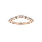 Felicity 1/5 ctw Round Lab Grown Diamond Contour Wedding Band 14K Rose Gold, DE, VS1