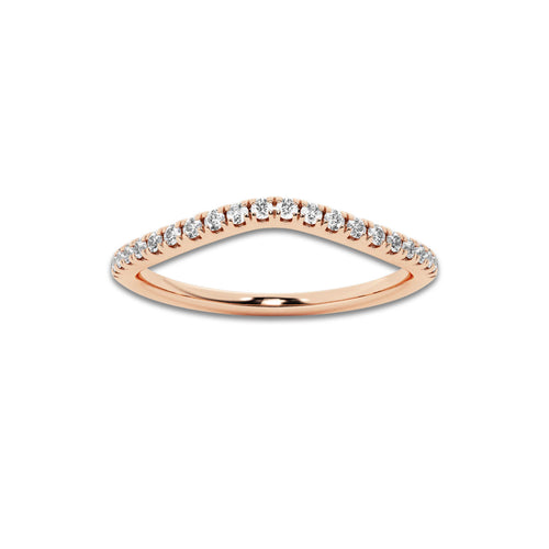 Felicity 1/5 ctw Round Lab Grown Diamond Contour Wedding Band 14K Rose Gold, DE, VS1