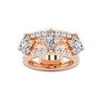 5 1/4 ctw Flower Lab Grown Diamond Three Stone Ring 14K Rose Gold, E, VS1 | IGI Certified