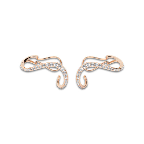 1 2/5 ctw Curve Flow Wraparound Earrings 14K Rose Gold, DE, VS1