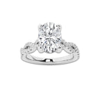 1.75 ctw Oval Lab-Grown Diamond Twisted Shank Engagement Ring in Platinum for Women | D Color, VVS1 Clarity, IGI Certified 1.50 ct Center Diamond