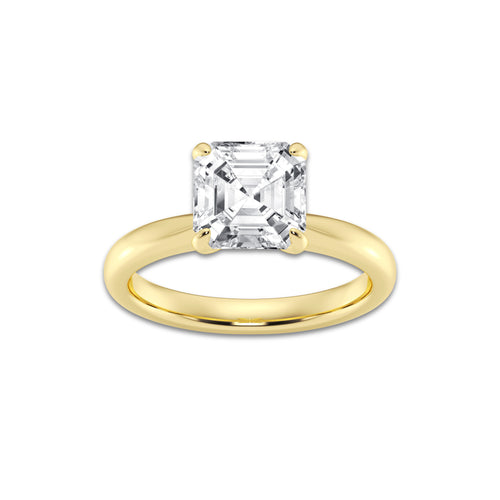 2.50 ctw Asscher Lab-Grown Diamond Solitaire Engagement Ring in 14K Yellow Gold for Women | Colorless D, VVS1 Clarity, IGI Certified