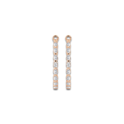 2 ctw Oval Lab Grown Diamond Inside Out Hoop Earrings 14K Rose Gold, DE, VS1