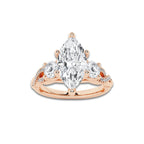 1.23 ctw Marquise Lab-Grown Diamond Side Stone Engagement Ring in 14K Rose Gold for Women | Colorless E, VS1 Clarity, IGI Certified 0.75 ct Center Diamond