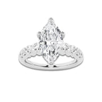 2.04 ctw Marquise Lab-Grown Diamond Side Stone Engagement Ring in Platinum for Women | Colorless E, VS1 Clarity, IGI Certified 1.50 Ct Center Diamond